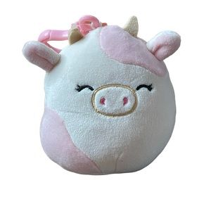 Squishmallows Caedyn The Cow 3.5” Plush Keychain NWT